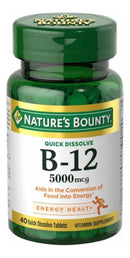 Vitamina B12 Nature’s Bounty 5000mcg 40 Tablets